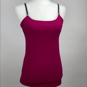 Zobha Tank Top Built In Bra Dark Pink Yoga